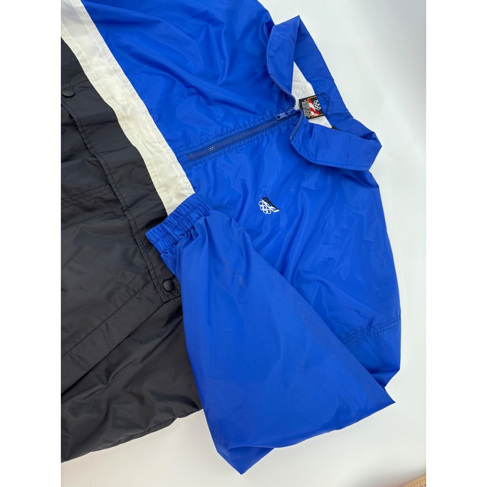 Vintage USA Olympic Windbreaker Jacket Mens Large Blue Black Colorblock JCPenney